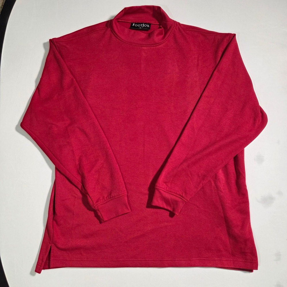 FootJoy Men's Red Mock Neck Long Sleeve‎ Golf Pullover Shirt XL